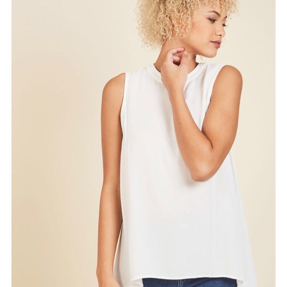 Black ModCloth Muscle Tank Blouse Zipper Back - Picture 2 of 6